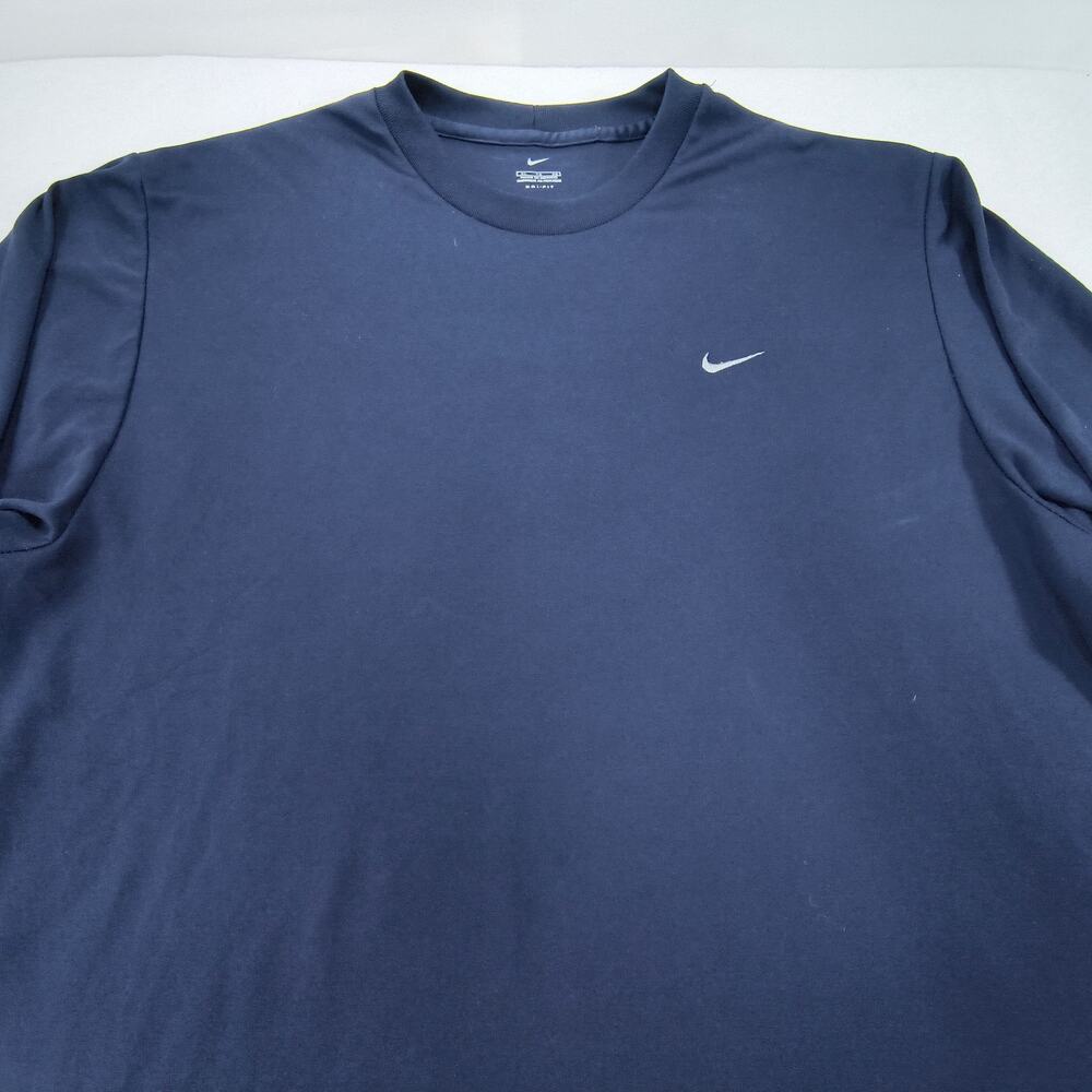 Nike Casual Crew Neck Short Sleeve Shirt Mens Size Extra Large XL Navy White